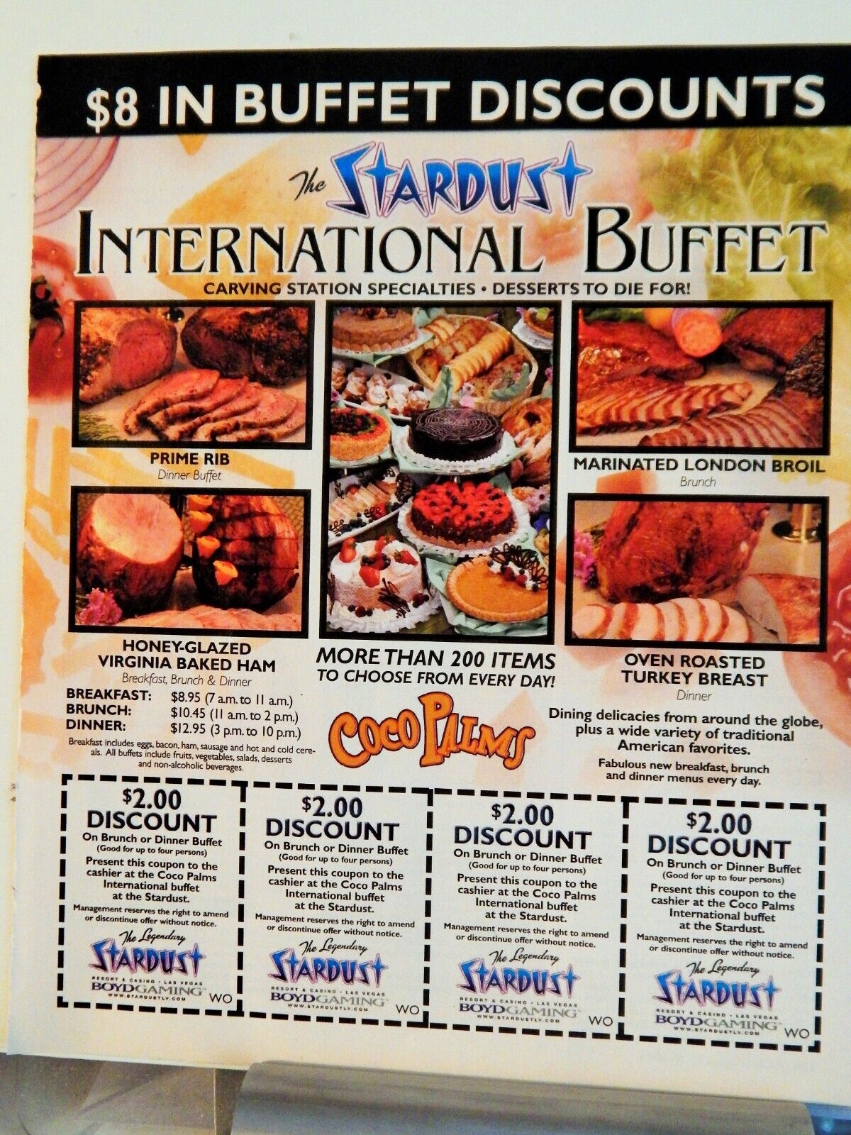 STARDUST INTERNATIONAL BUFFET STARDUST HOTEL LAS VEGAS VTG 2006 ADVERTISEMENT EBay - Free Las Vegas Buffet Coupons Printable