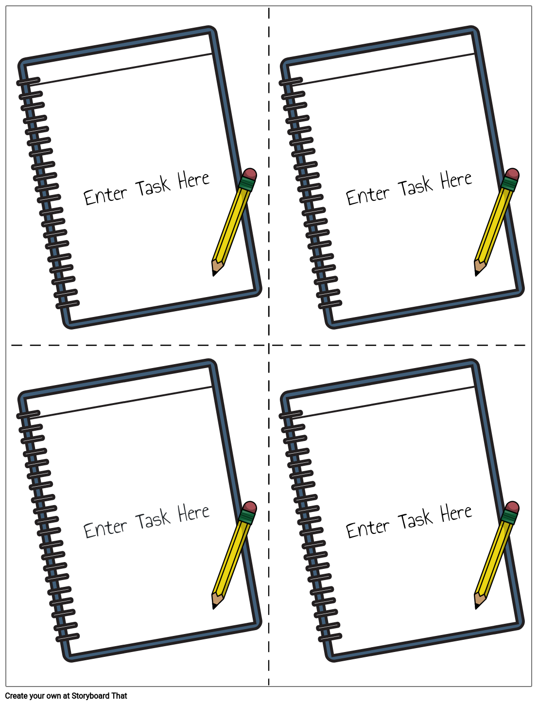 Task Card Template Task Card Maker StoryboardThat - Free Printable Blank Task Cards