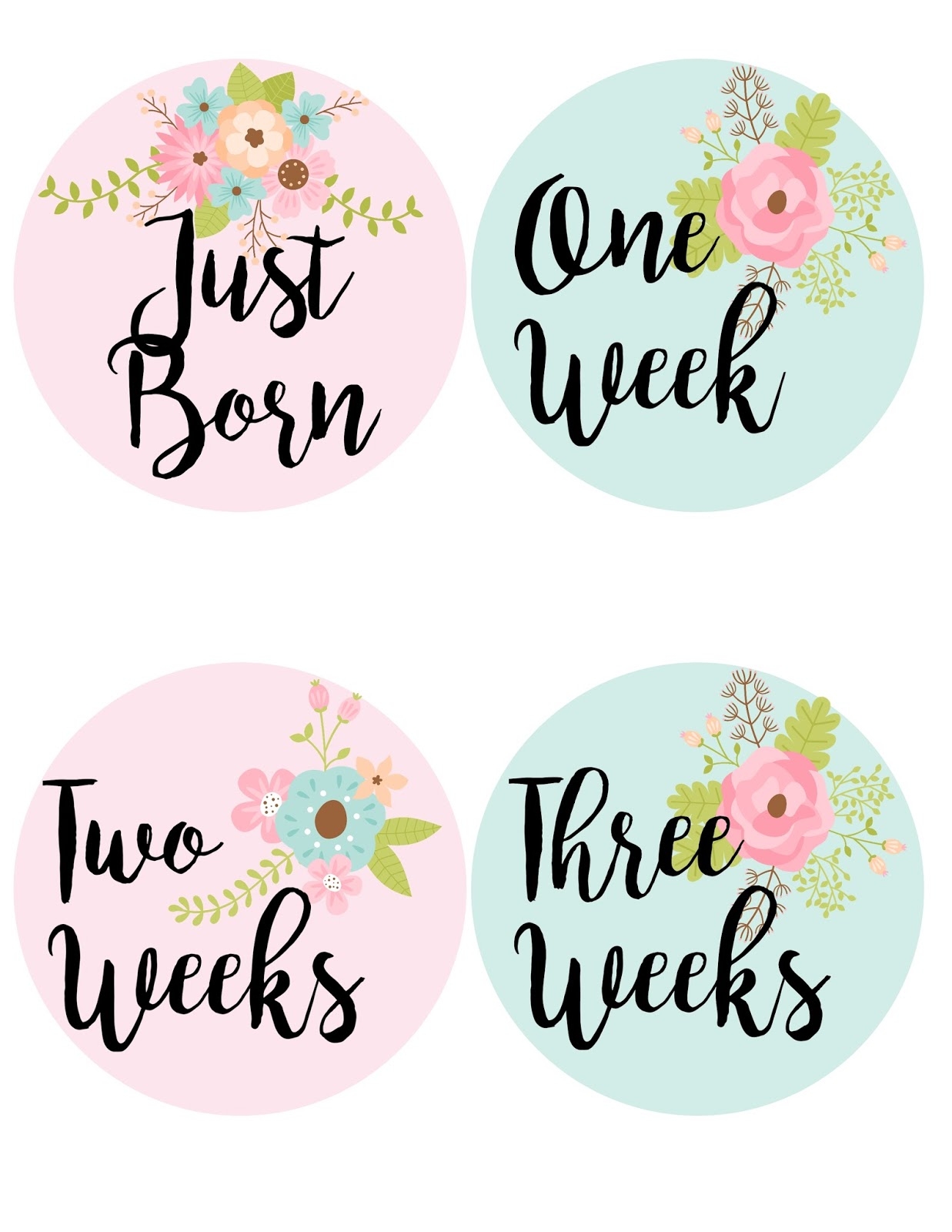 The Cozy Red Cottage Free Baby Girl Monthly Milestone Stickers - Free Printable Baby Month Stickers