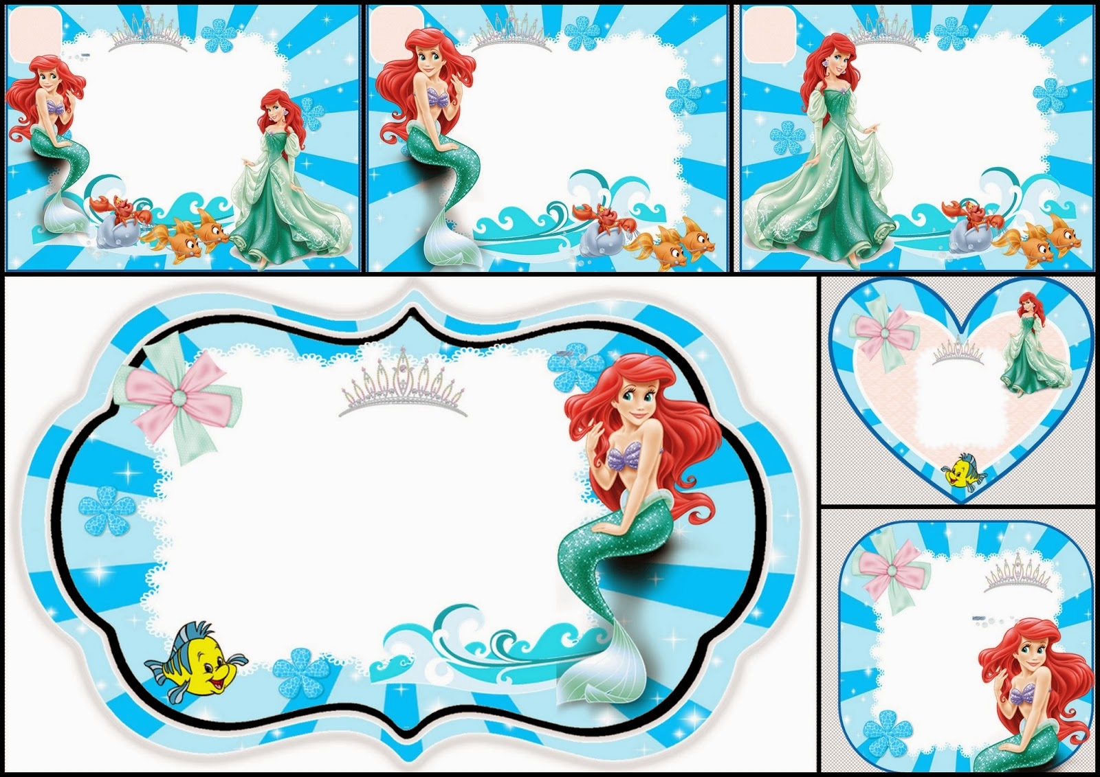 The Little Mermaid Free Printable Invitations Cards Or Photo Frames Oh My Fiesta In English - Free Little Mermaid Printable Invitations