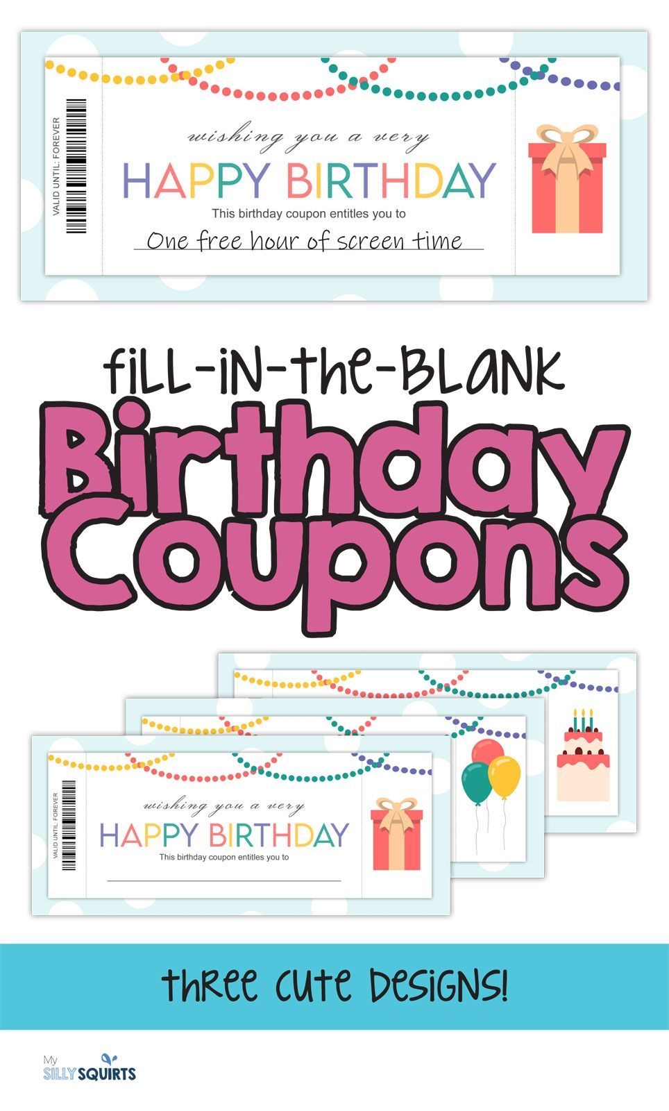Try These Awesome Fill in the blank Birthday Coupons Birthday Coupons Free Printable Gift Certificates Coupon Template - Free Printable Blank Birthday Coupons