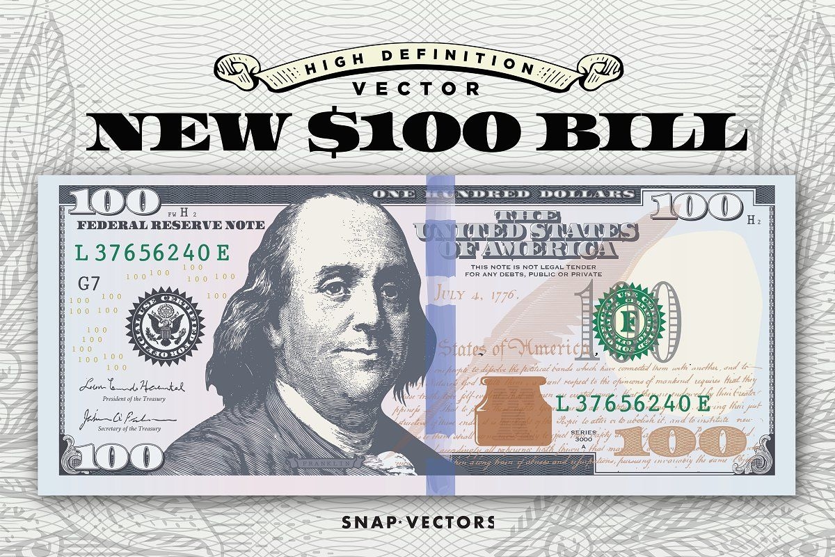 Vector New 100 Bill Template Bill Template Money Logo Dollar - Free Printable 100 Dollar Bill