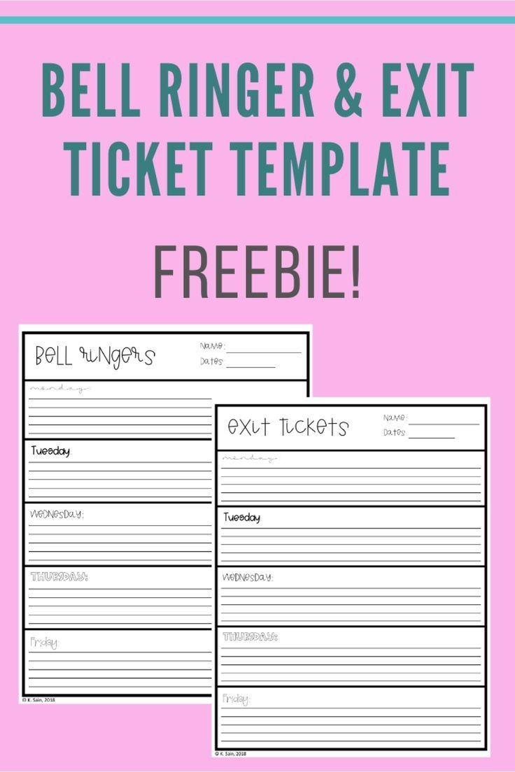 Weekly Bell Ringer And Exit Ticket Templates Exit Tickets Template Exit Tickets Ticket Template - Free Printable Bell Ringers