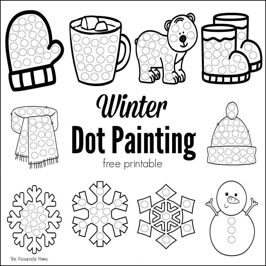 Winter Dot Painting Free Printable The Resourceful Mama - Do A Dot Art Pages Free Printable