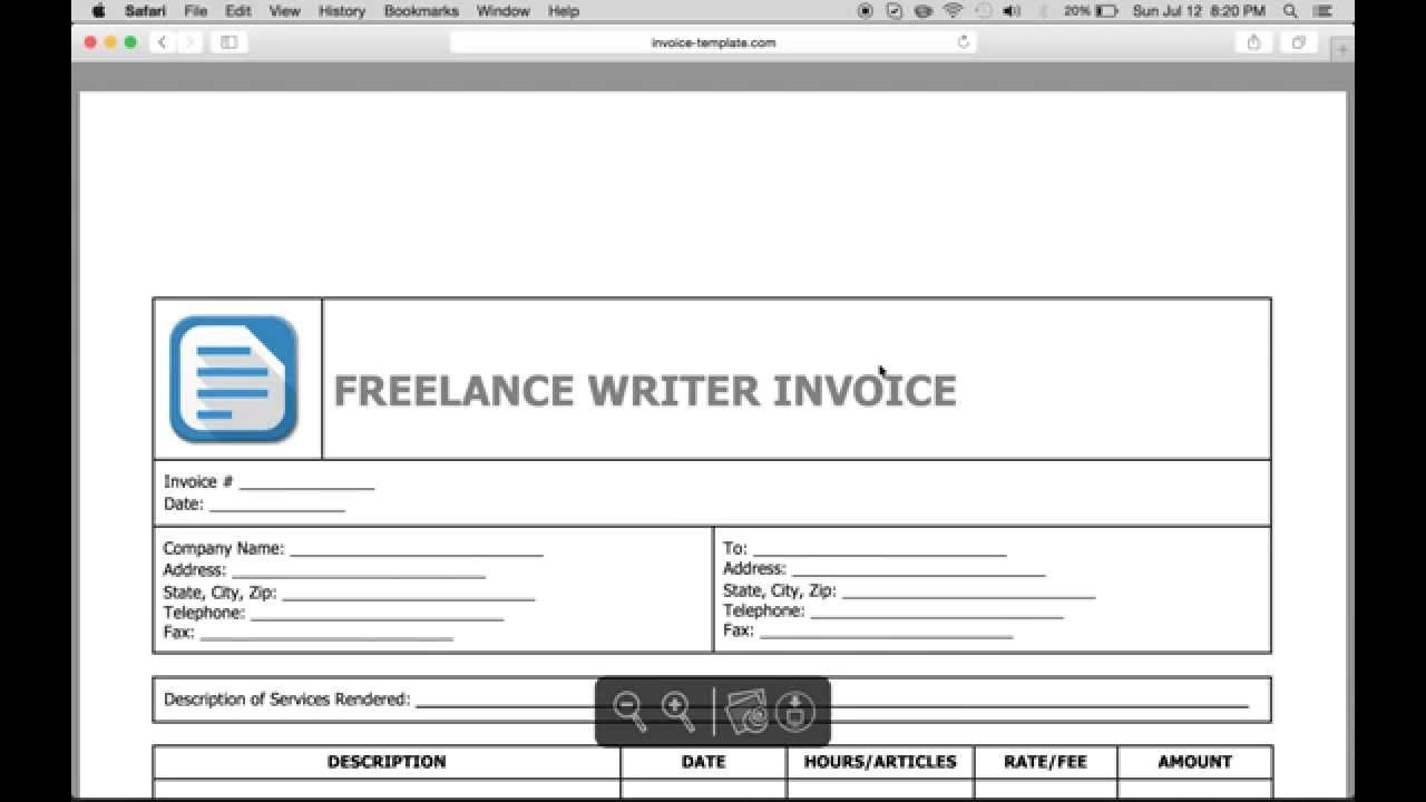 Write A Freelance Writer Invoice Excel Word PDF YouTube - Aynax Com Free Printable Invoice