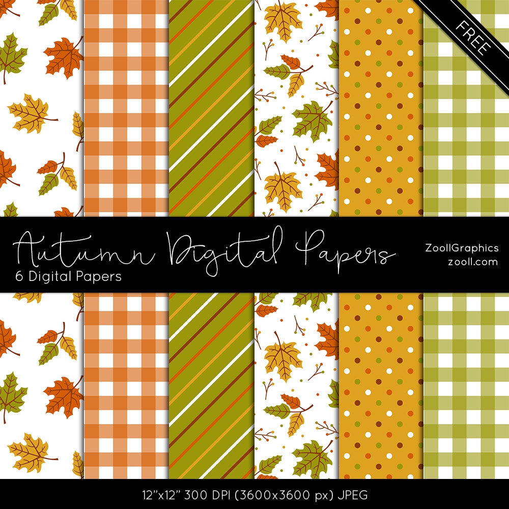 Zooll Printables Autumn Digital Papers - Free Printable Autumn Paper